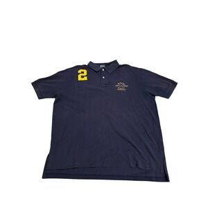 Polo Ralph Lauren Mens XL Navy Blue Short Sleeve RLPC Crest Polo Shirt 2 Patch